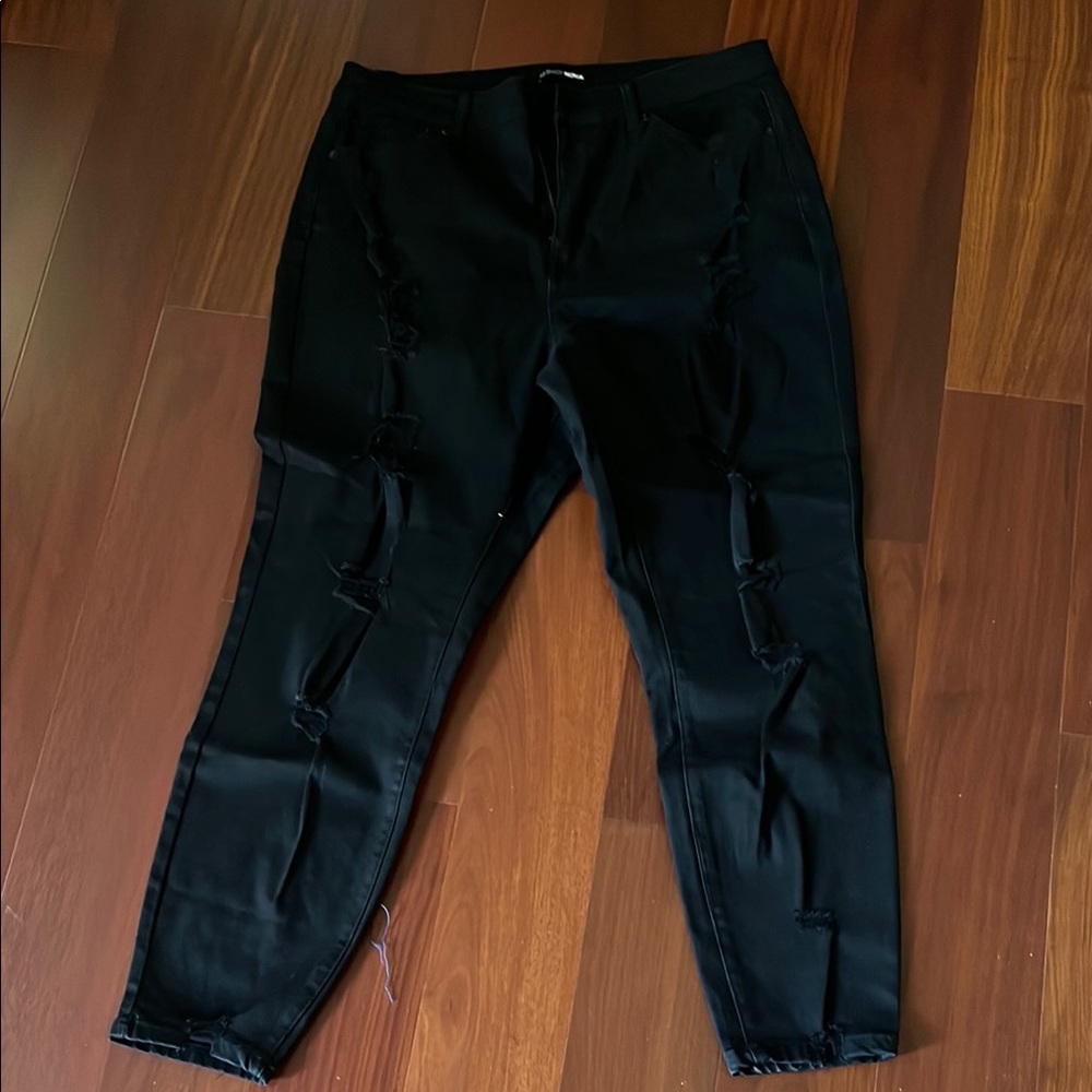 Fashion Nova Black Ripped Jeans